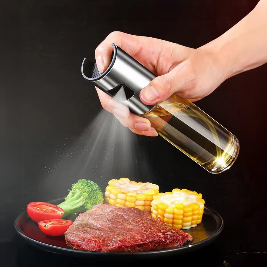 Garrafa Spray (em INOX de Verdade) para Temperos Borrifador Óleo Vinagre Azeite - Original