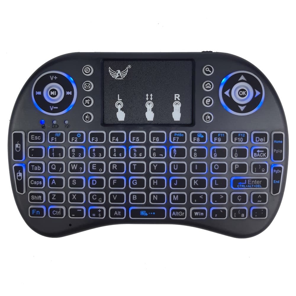 Mini Teclado Wireless Bluetooth LED USB 2.4G