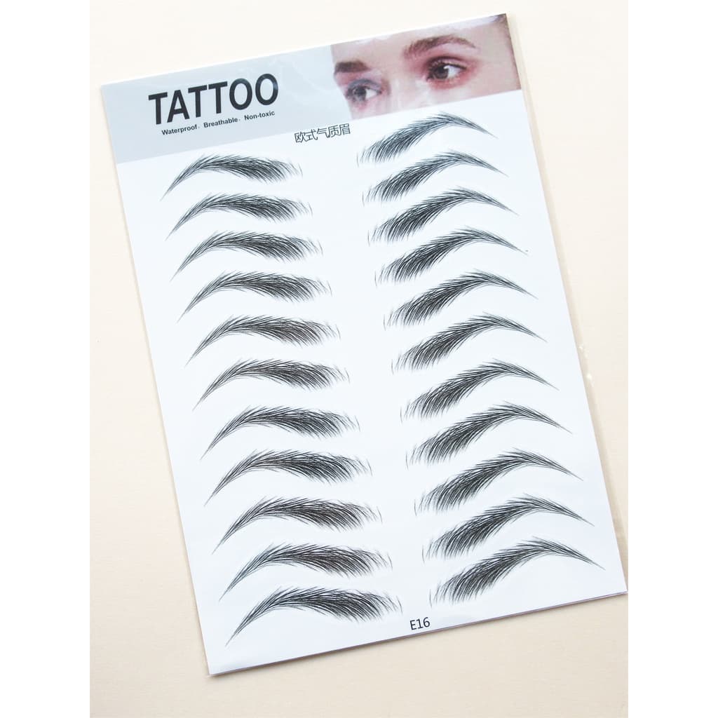 Kit 11 Par Adesivo de Sobrancelha 6D Biônico Semi Permanente à Prova d'Água Unissex / Tatuagem de Sobrancelha T-308-4-E16