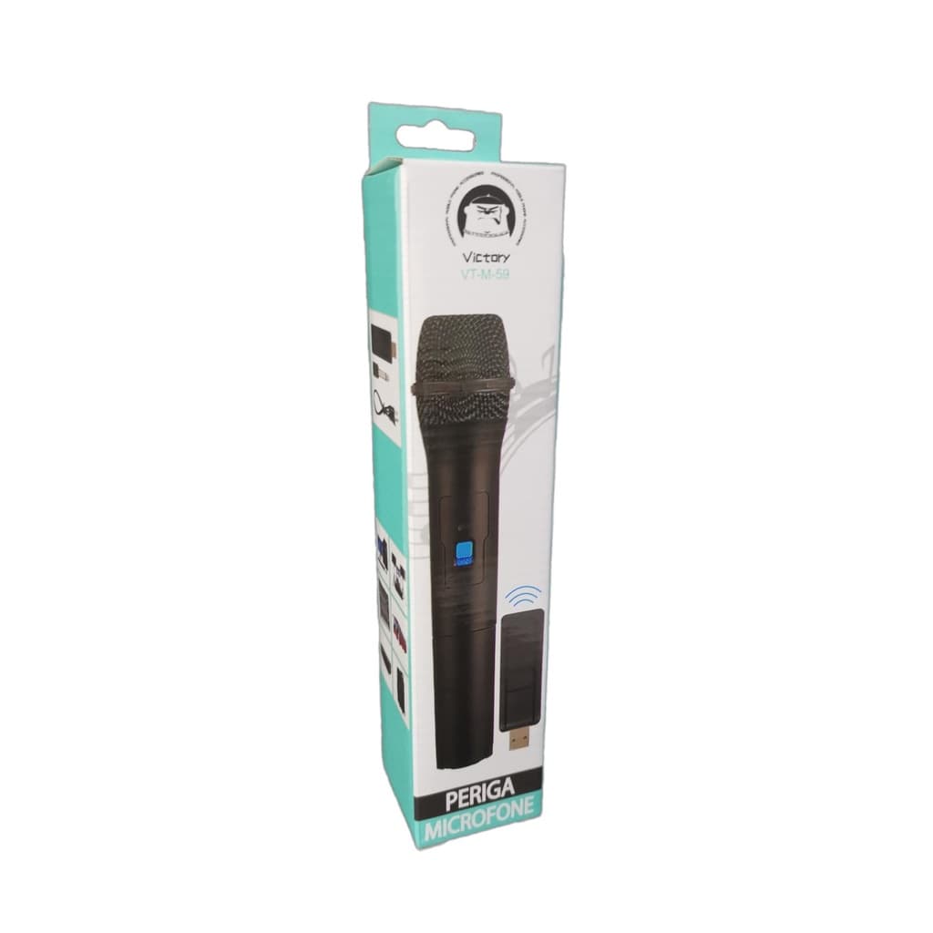 Microfone Sem Fio Uhf 3.5mm 6.35mm Karaoke Mic Com Receptor Usb VT-M59