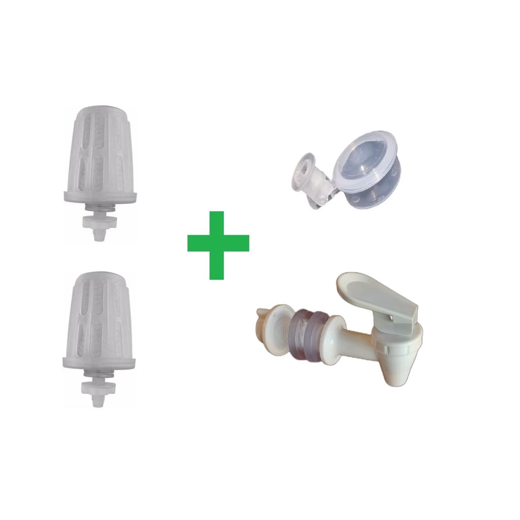 Kit 2 Vela Com Carvão Ativado + 1 Boia + 1 Torneira Branca