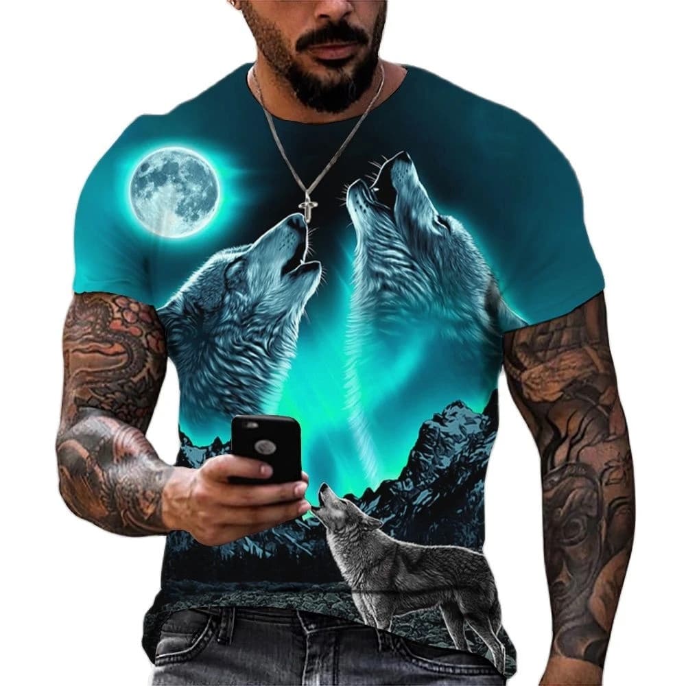Camisa para homens animal impressão de manga curta topo 3d casual rua homem camiseta oversized camisa masculina roupas