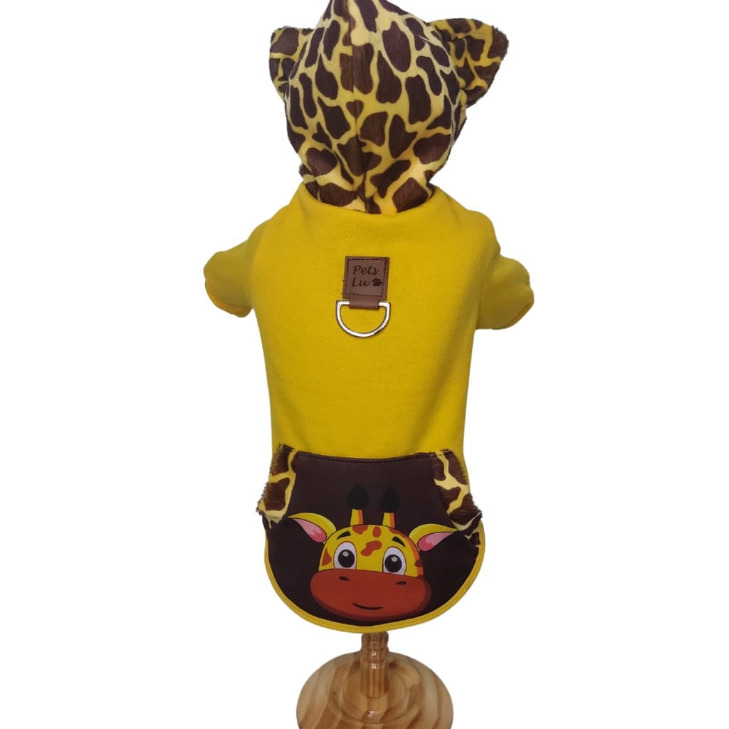 Roupa Pet Girafa Moletom girafinha engraçada divertida bicho cachorro cão guia coleira colera