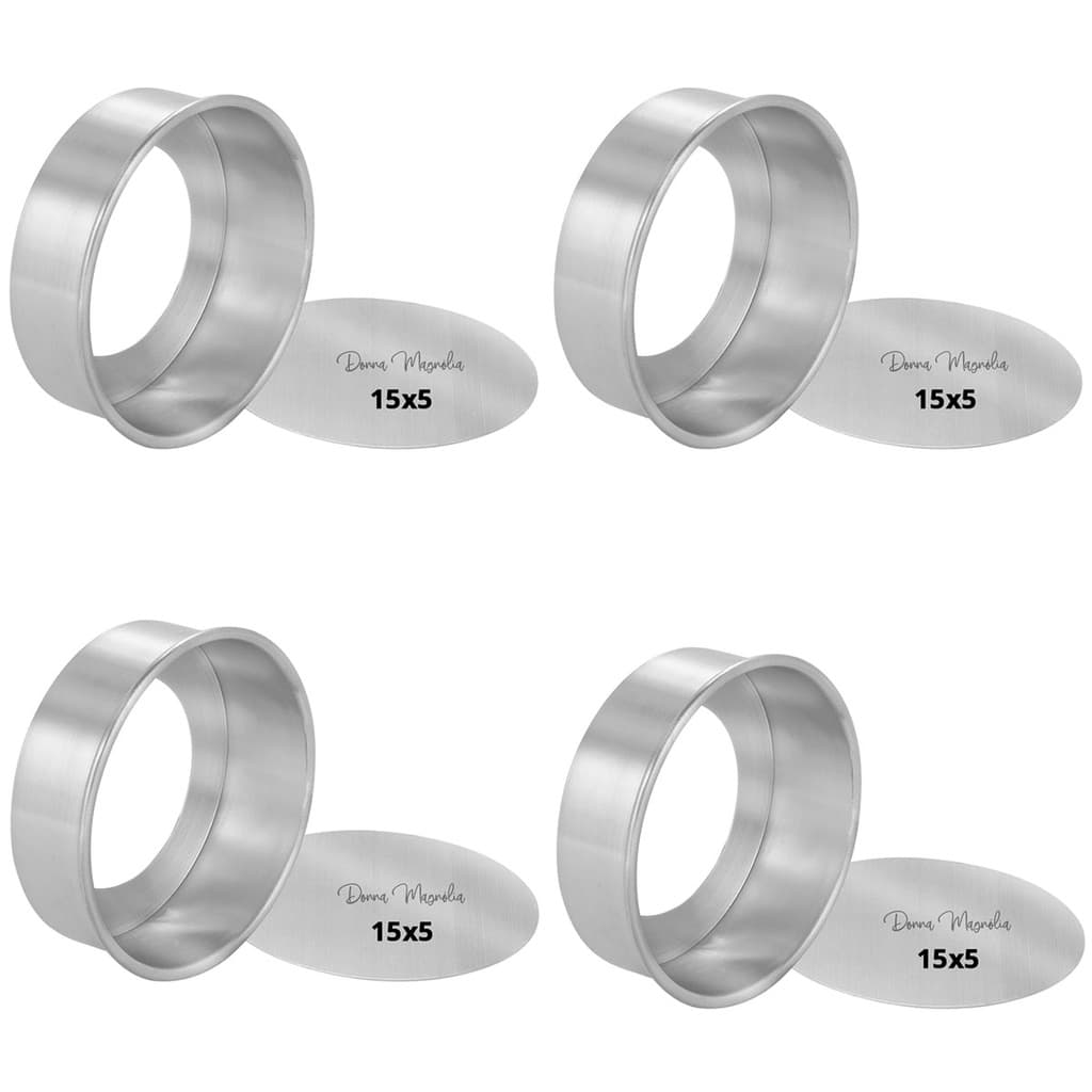 KIT 4 (QUATRO) Forma Assadeira Bolo Torta Fundo Falso REMOVIVEL  N 15 x 5 cm Alumínio - J29