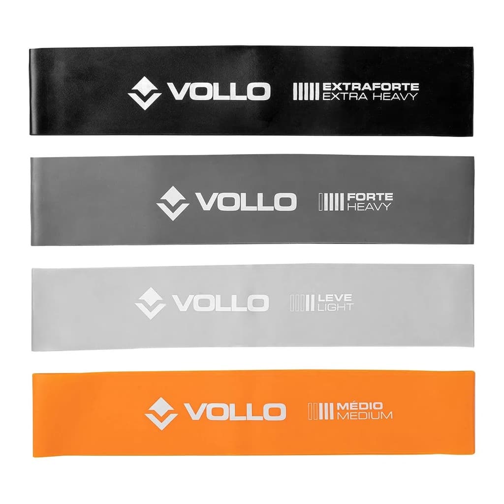 Mini Bands Kit Com 4 Faixas De Exercício Vollo