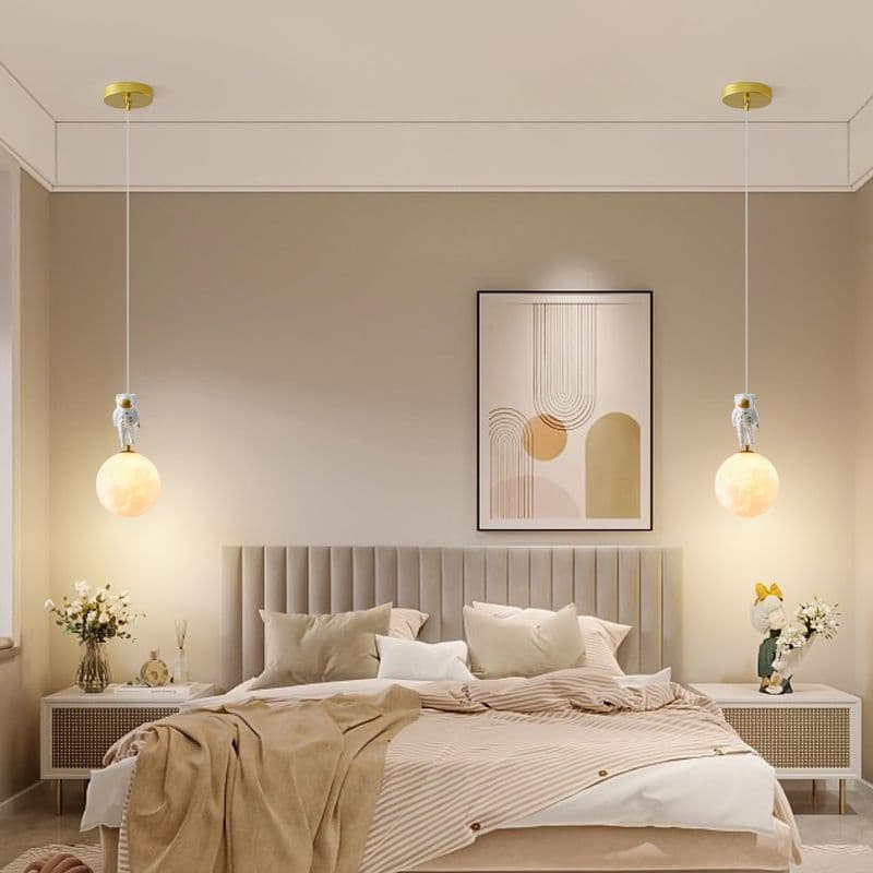 Luminária Pendente Cabeceira Moderno Pendente De Teto Lustre Para Quarto Iluminação Decorativa Minimalista