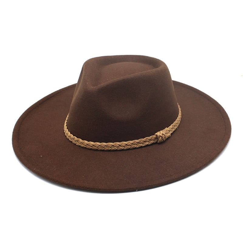 🤠Ready Stock Western Chapéu De Cavaleiro Cowboy Homens Mulheres Lã De Moda Gotas De Água Feltro Estilo Britânico