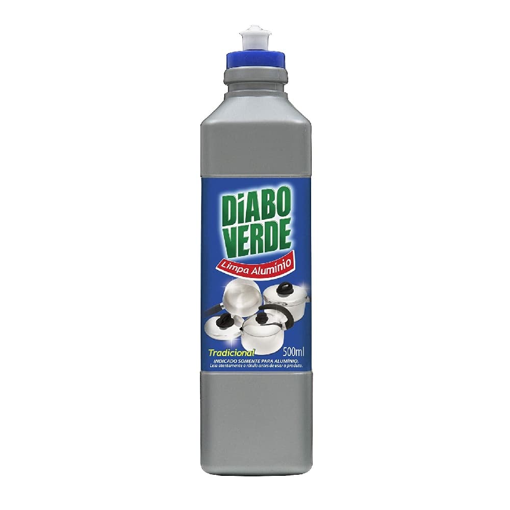 2 Limpa Alumínio Tradicional Diabo Verde 500ml Cada Unidade