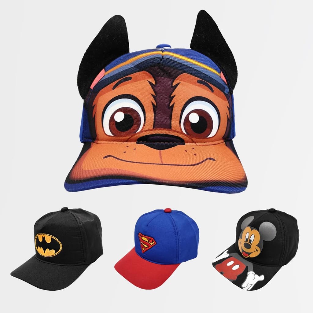 Boné Infantil Ajustável Personagens Proteção Solar 1-8 Anos