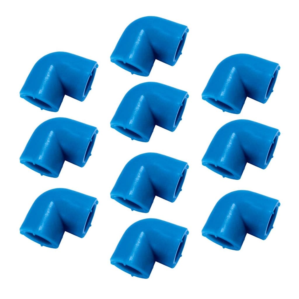Kit Com 10 Peças - Joelho 90° Azul Ppr Para Ar Comprimido Topfusion Ø 20mm