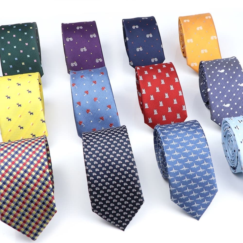 ZONFAZ Novidade Gravatas De Seda Fofas Para Homens Impressas Moda Casual Casamento Accessoreis 6cm Largura