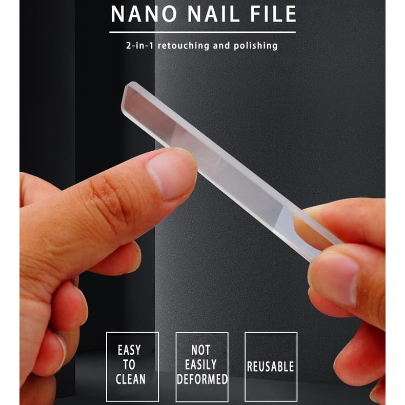 Lixa De Unhas Nano Vidro Ferramenta De Manicure Para Polimento , Lavável , nail art tool