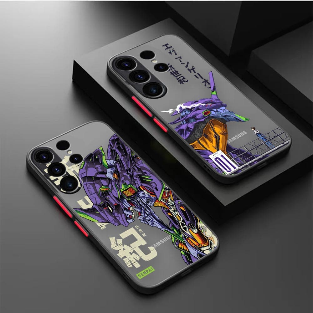 Capa Fosca Para Celular Neon À Prova De Choque Genesis Evangelion Samsung A52 A53 A32 A02 A03 A03S A31 A22 A12 A13 A20 A21 A51 A71 A10 A30 5G Nota 8 9 10 Lite Plus 20 Ultra