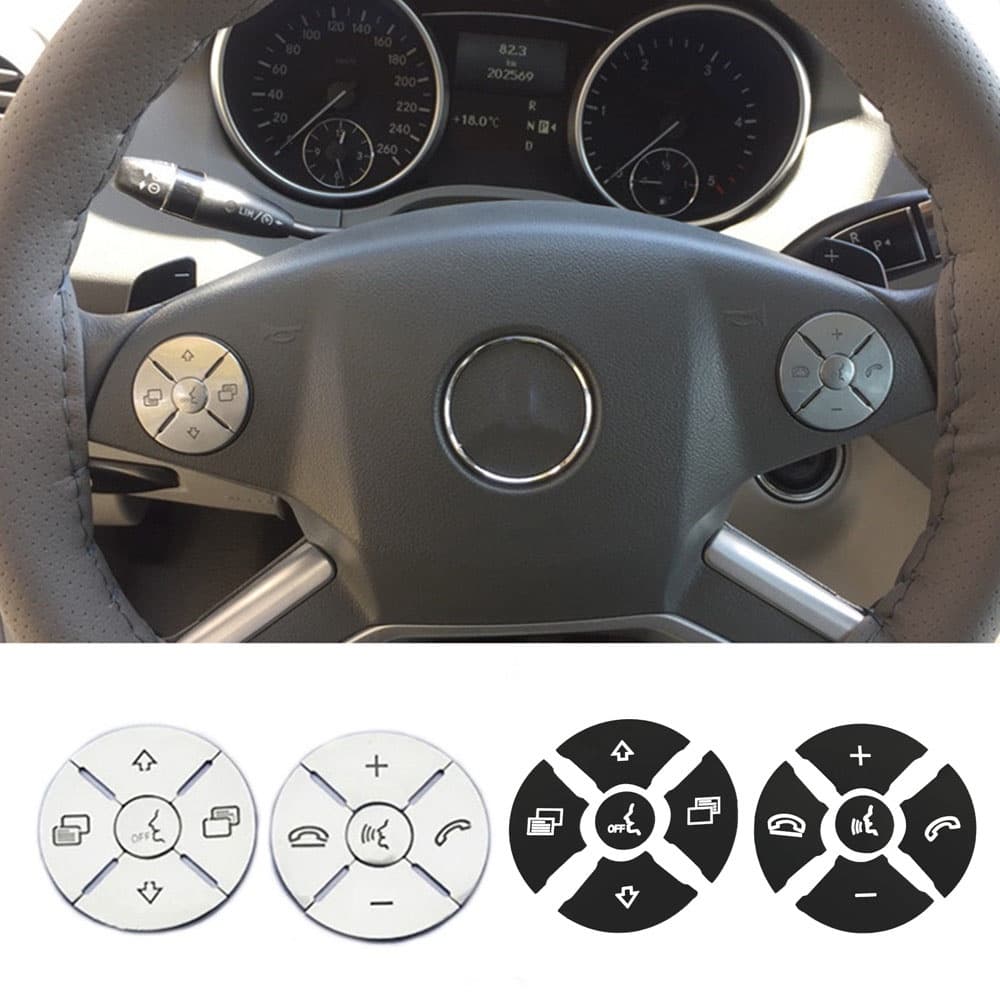 ABS Estilo Do Carro Volante Modelo Botão Adesivo Guarnição Capa Apto Para Mercedes Benz R ML GL CLS SLK Acessórios De Au