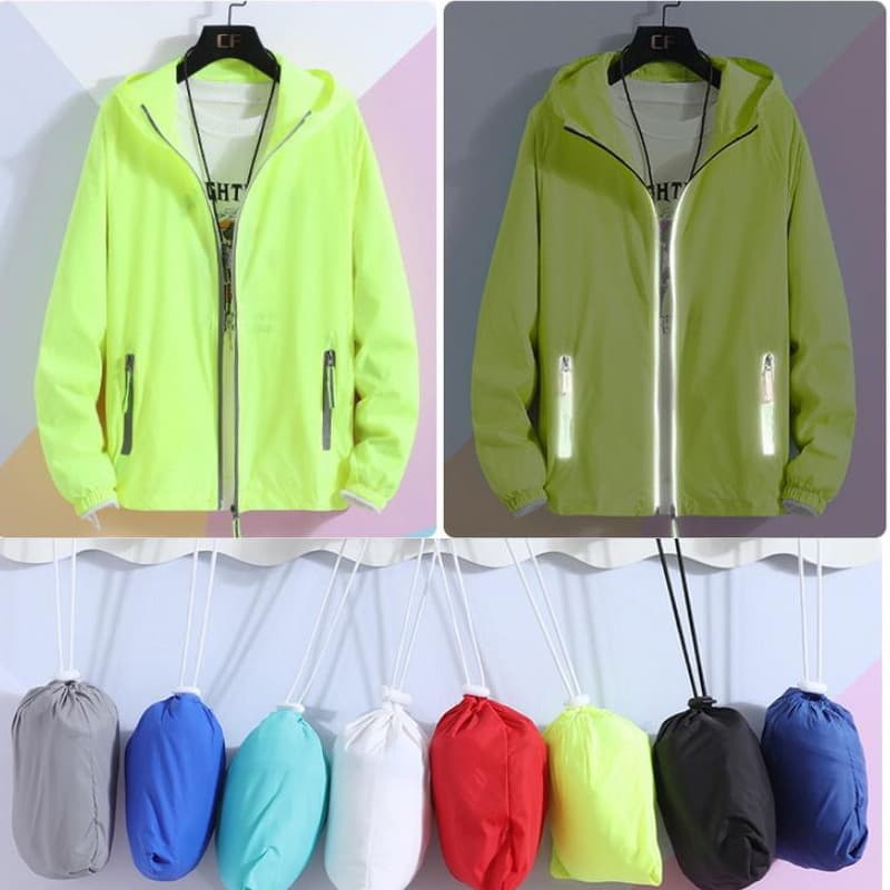 Homens Mulheres Casaco De Verão Quick Dry Anti-UV Fino Ultra-Ligeiro Refletivo De Camping Pele Windbreaker Hiking Jacket