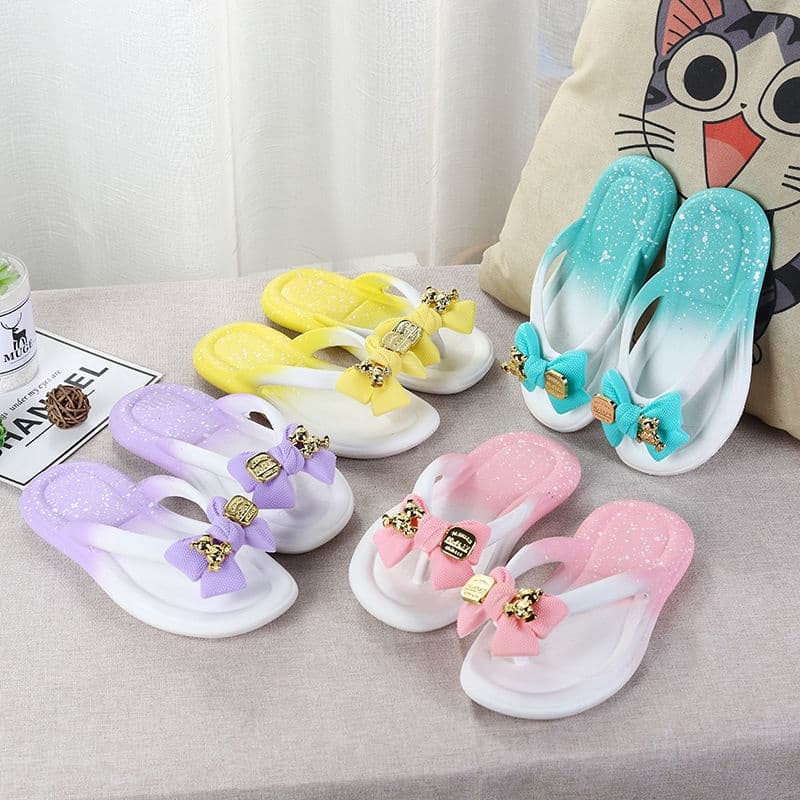 Sapatos De Menina Chinelos De Moda Bow Fashion slippers Para Crianças Flip Flops Kids