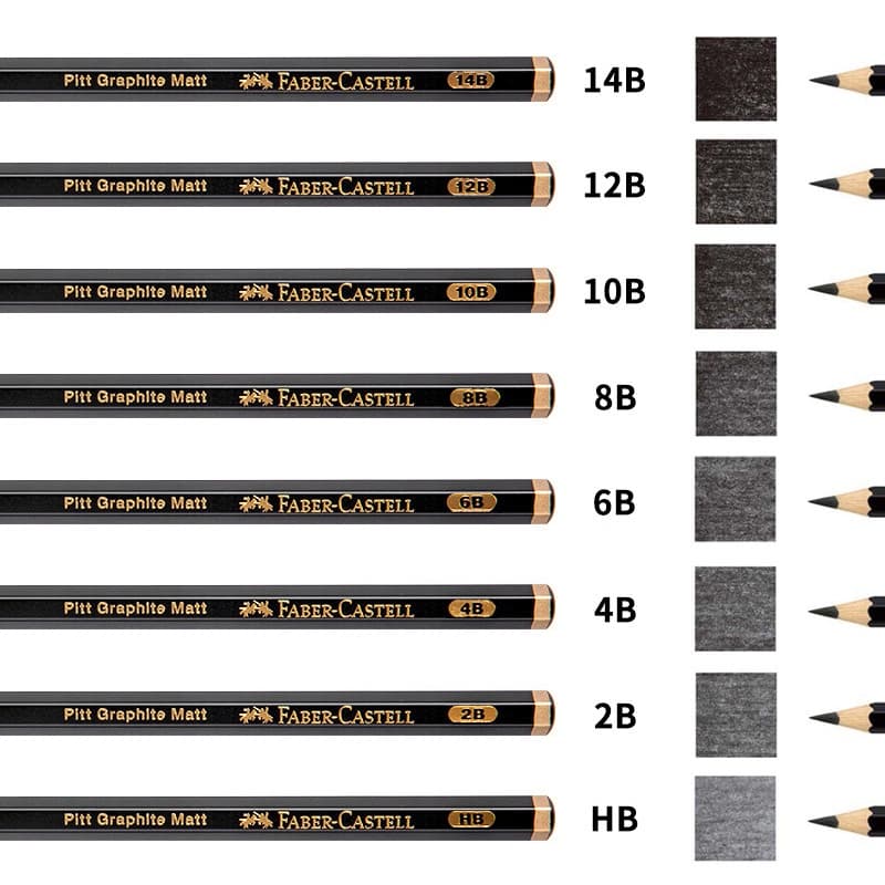 12pçs Lápis De Esboço Fosco Faber-Castell Pintura Arte Grafite Escrita Desenho Materiais De