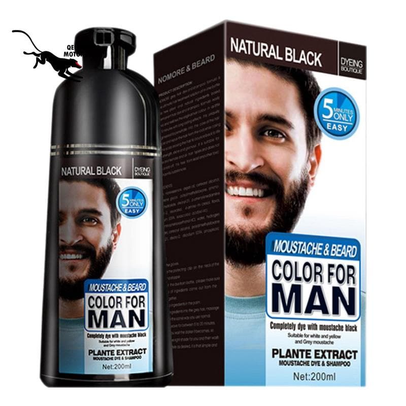 Shampoo Permanente De Tintura De Barba Para Homens , Remoção , Cabelo Branco Cinza , 200ML