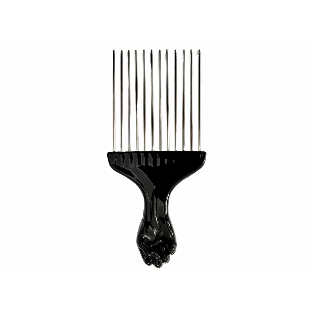 Pente Garfo Afro Black De Aço Cabelo Cacheados Barbeiro