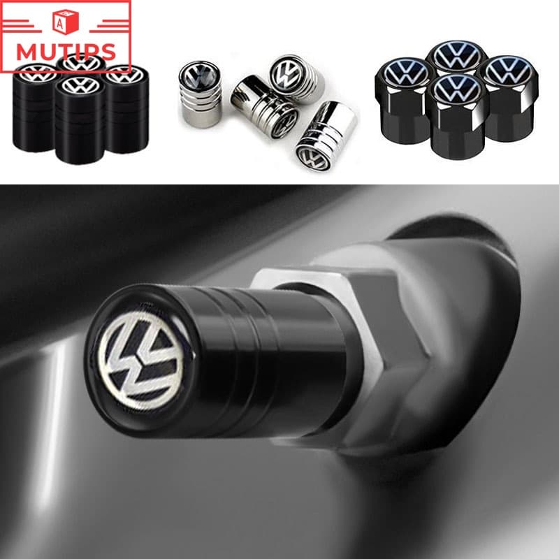 Volkswagen 4Pcs/Set Pneus De Liga De Alumínio Para Carros Tampa De Ar Roda Válvula De Haste Golfe Mk4 Mk7 MK3 jetta mk6 Up Passat b5 b6 b7 Tiguan