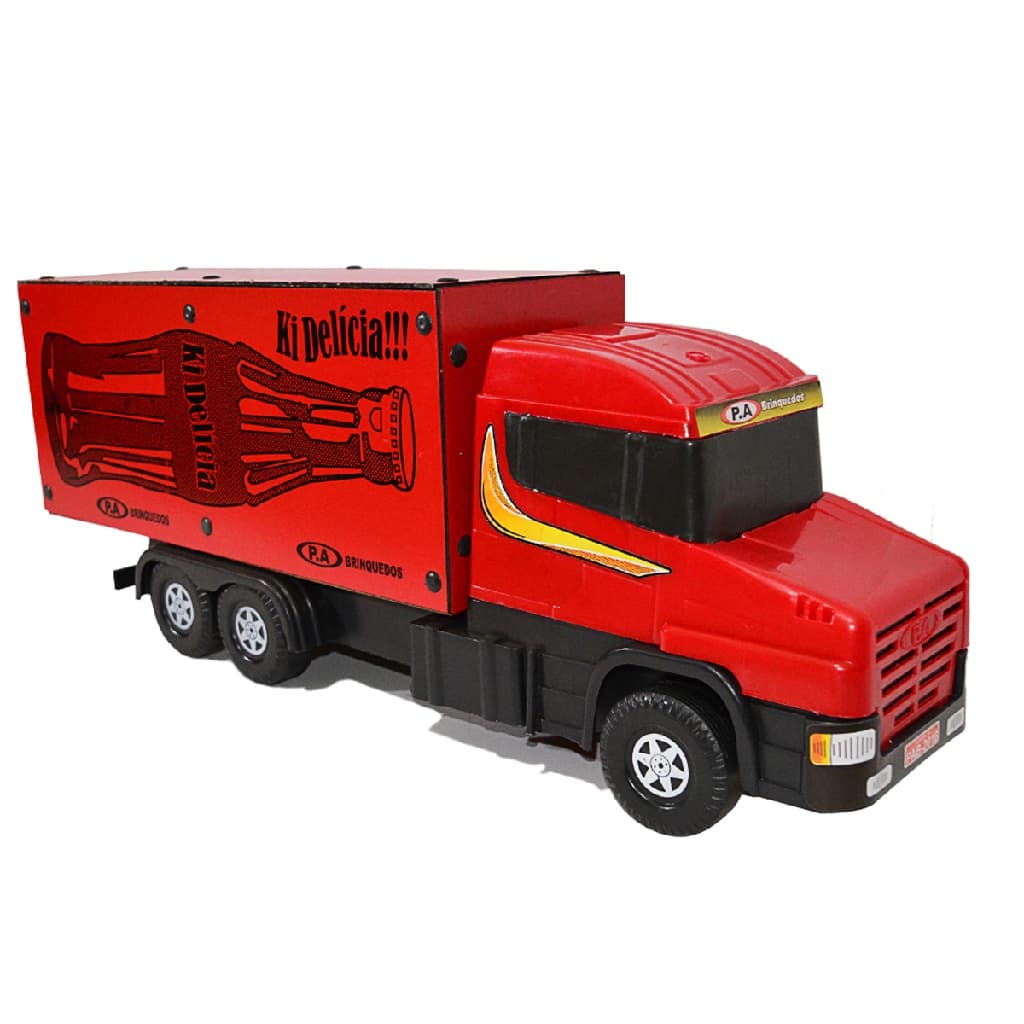 Caminhão Truck Baú em Madeira Coca Cola Brinquedo Infantil Grande 26x70cm - Cor a Sua Escolha