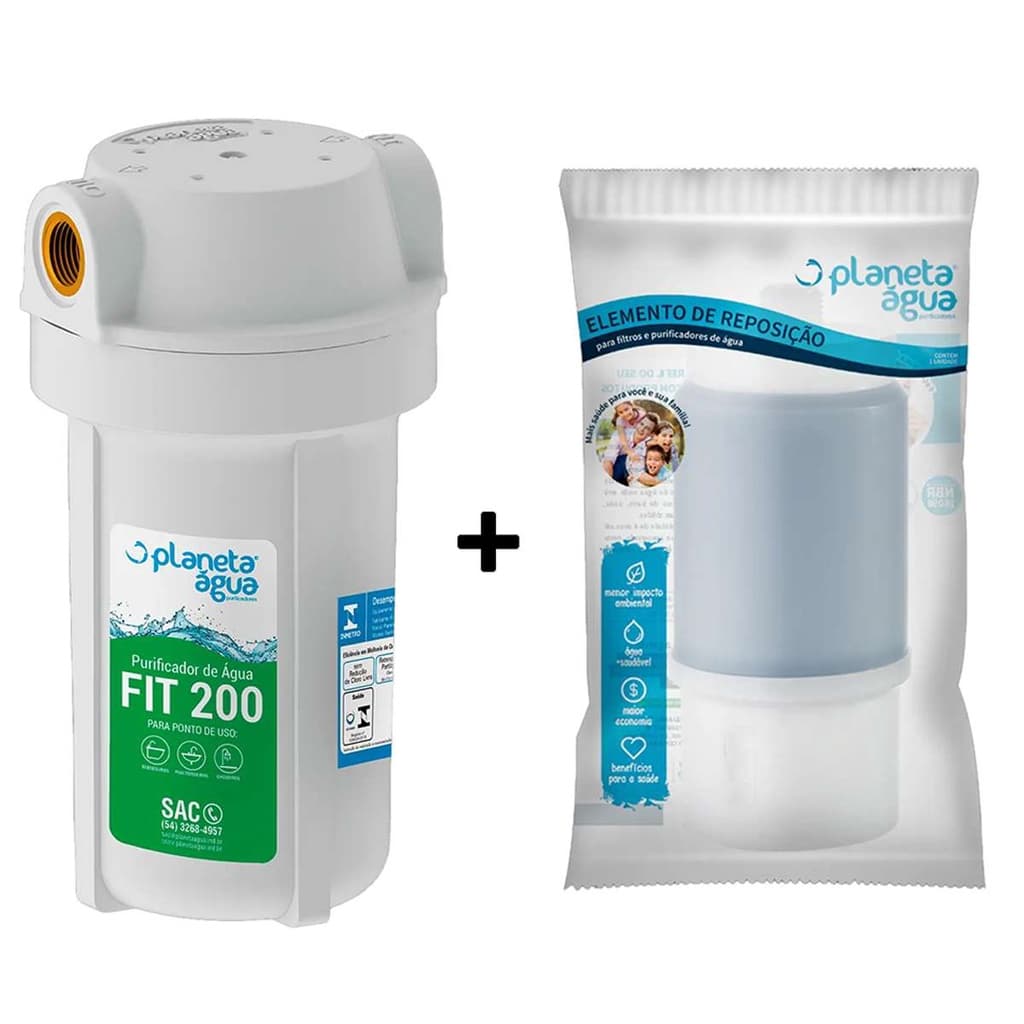 Kit Purificador De Água Fit 200 + Filtro Compatível Com 3M PA2000 Planeta Água