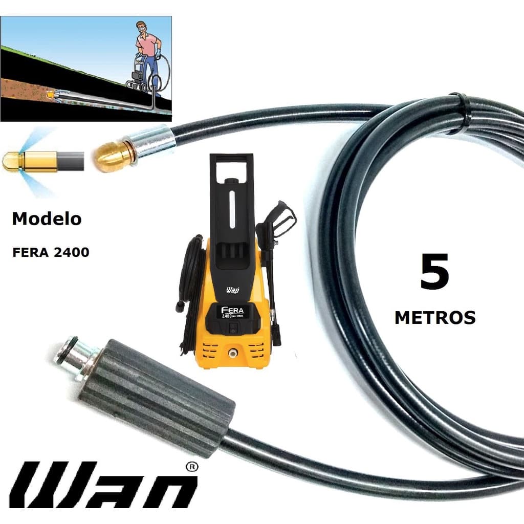 Mangueira desentupidora de tubulação WAP - 5 Metros - Wap FERA