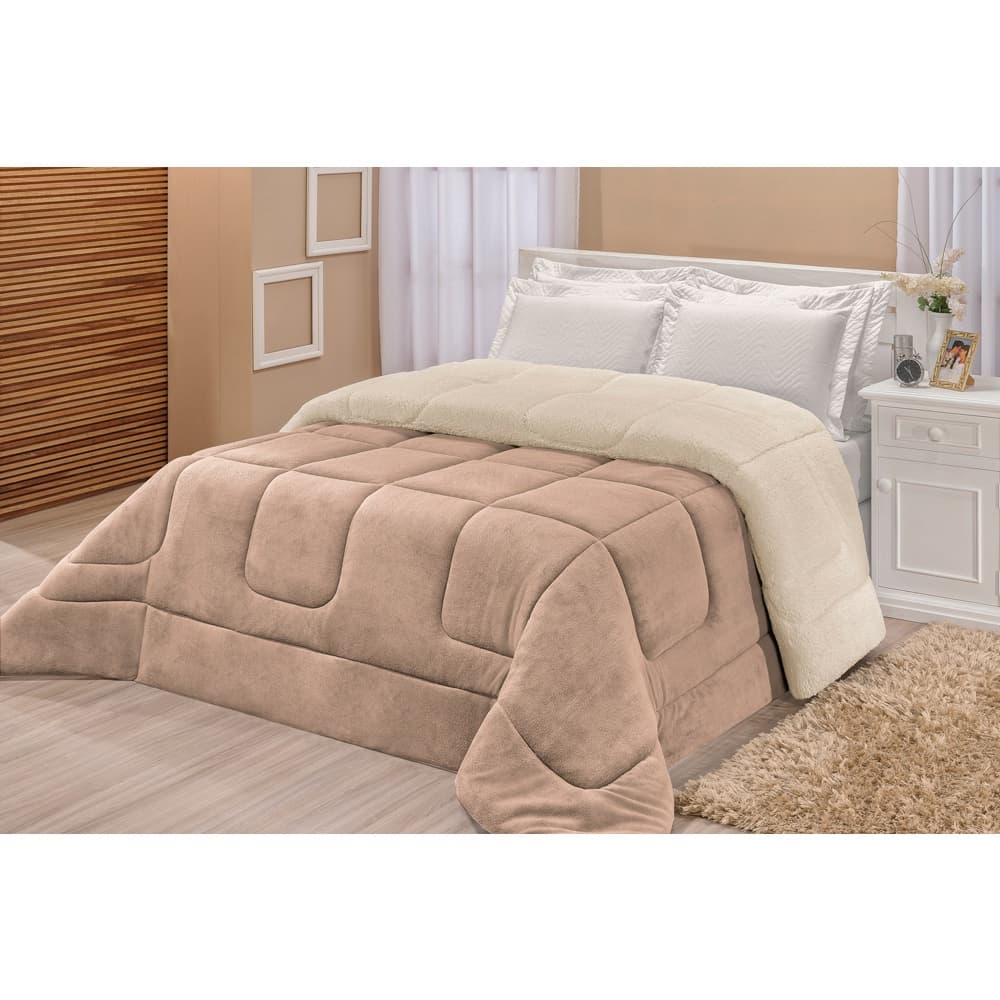 Edredom Cobertor Soft Com Sherpa Cama de Solteiro Promocao