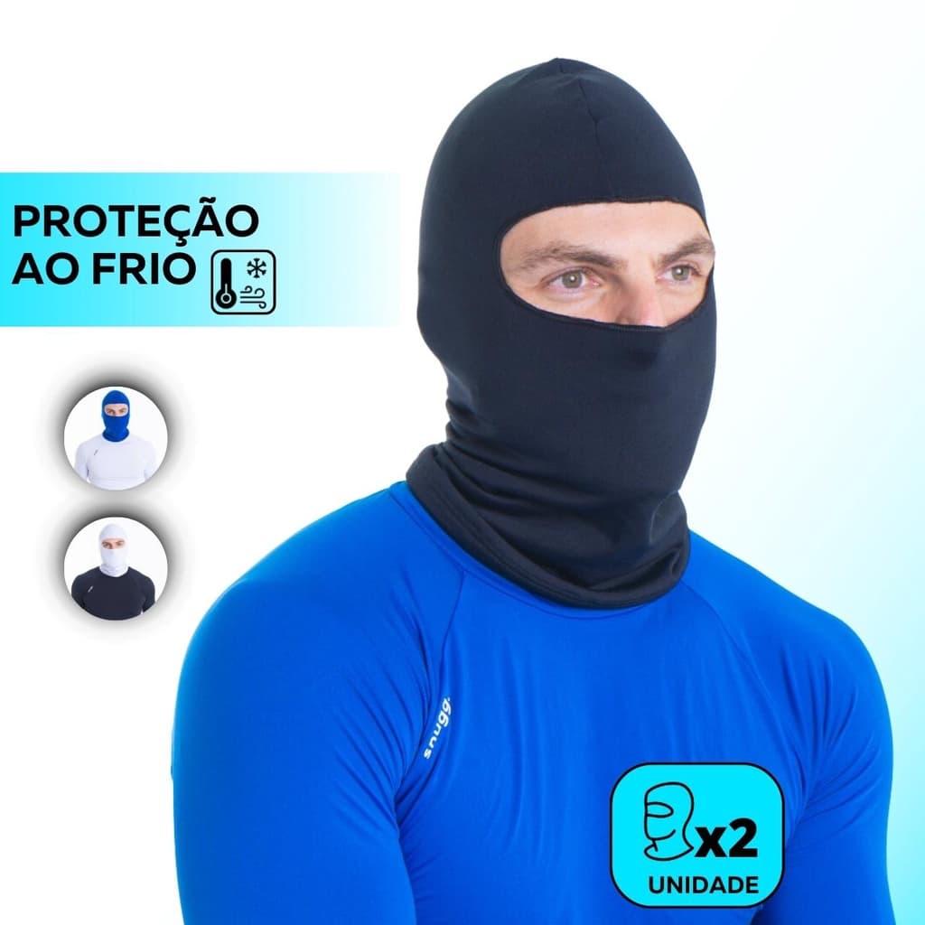 2 Balaclava Touca Ninja Frio Intenso Vento Gorro Touca Térmica Algodão