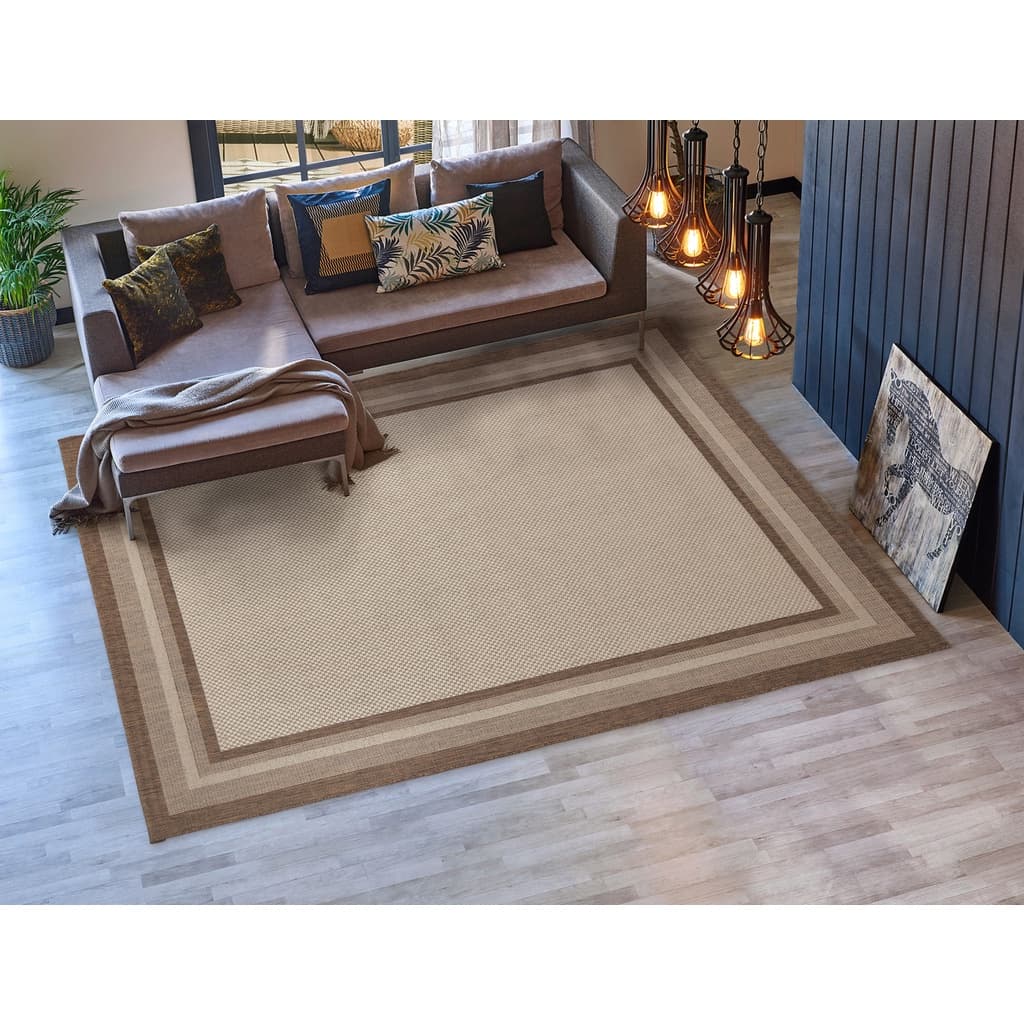 Tapete Para Sala Sisal Antiderrapante Antialérgico Eco Nature Moldura J Serrano 2,00 x 2,50 Marrom