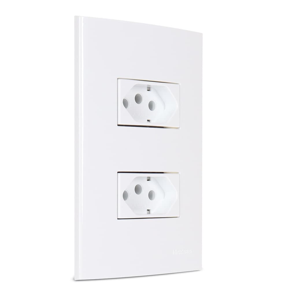 Tomada Dupla 20a 2p+t 4x2 Branca Margirius Sleek