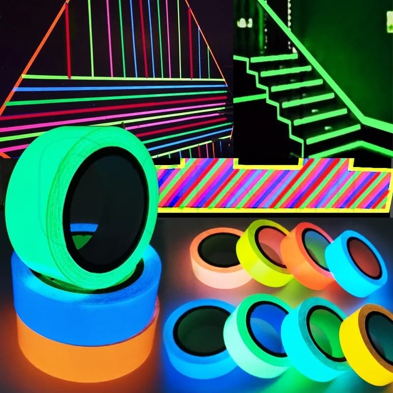 Fita Luminosa Auto-Adesiva/Adesivos De Segurança Escura/De Néon De Alerta Fluorescente/Adesivo Para Parede De Bricolagem Refletiva De Emergência Decoração De Casa