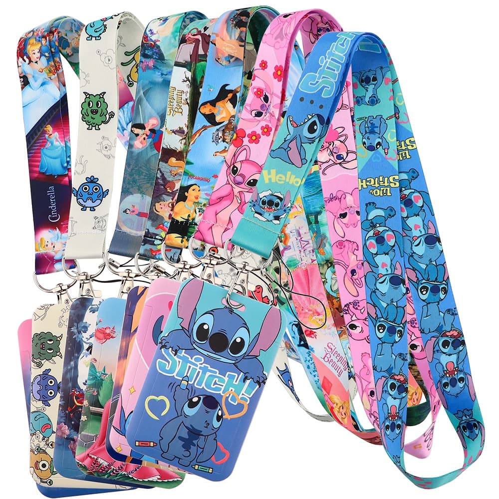Lilo Ponto De Cordão De Casal Bonito Para Chaveiros Cobertura De Cartão De Crédito Celular Alças De Charme Porta Crachá-Chaves Acessórios