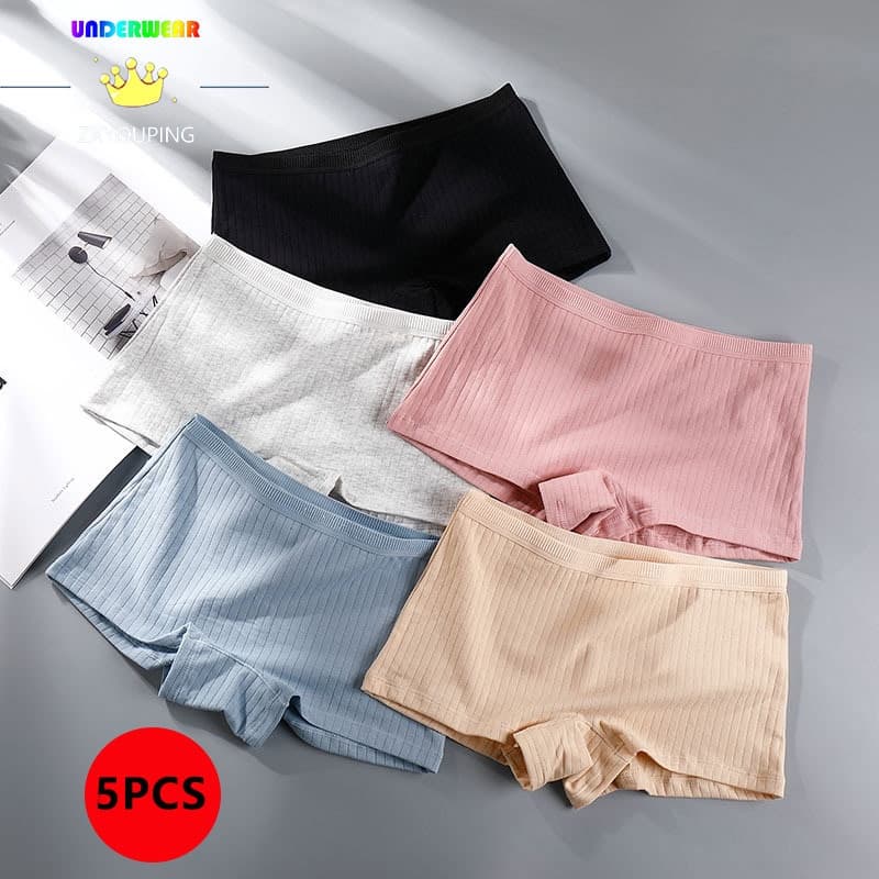 ZXYOUPING 1/5 Calcinha Feminina De Algodão Antibacteriano De Cintura Média Sem Costura Calça De Segurança Boxer Briefs