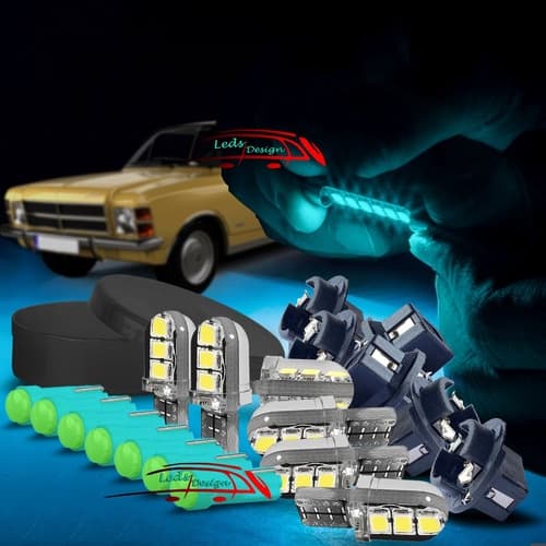 13 Lâmpada Led Ice Blue T10 T5 Soquete Painel Opala Caravan