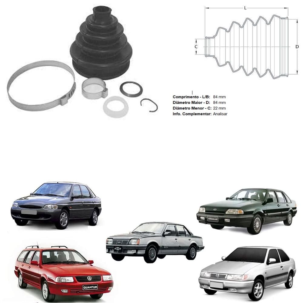 KIT COIFA HOMOCINETICA LADO RODA - LOGUS/POINTER 1.8/2.0 - 07326+/R1603