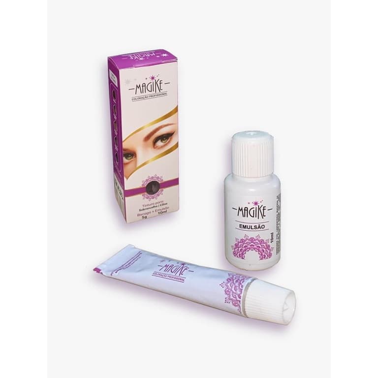 Tintura para Sobrancelhas Cilios Magike Tinta Coloracao Profissional Emulsao