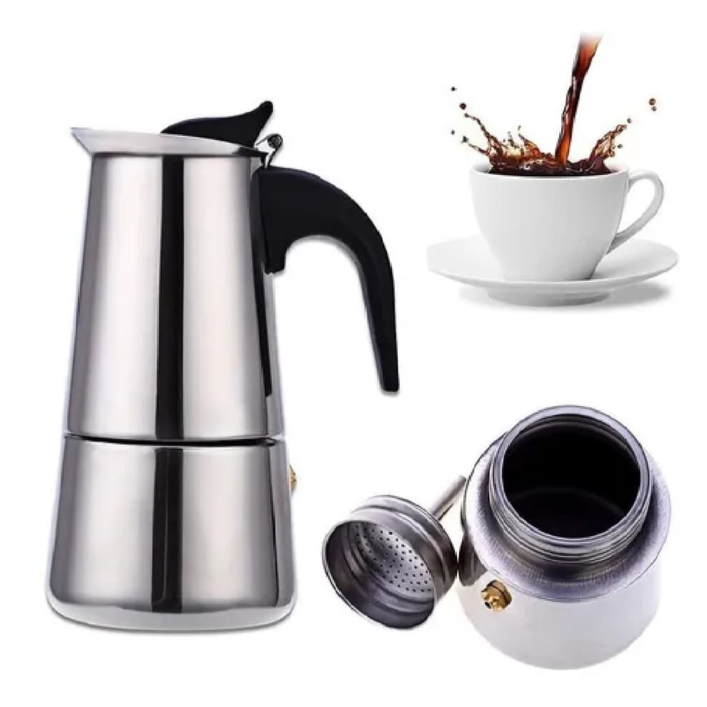 Cafeteira Italiana Expresso Aço Inox 4, 6, 9  Xicara Filtro Térmica Manual Com Filtro Café Chá