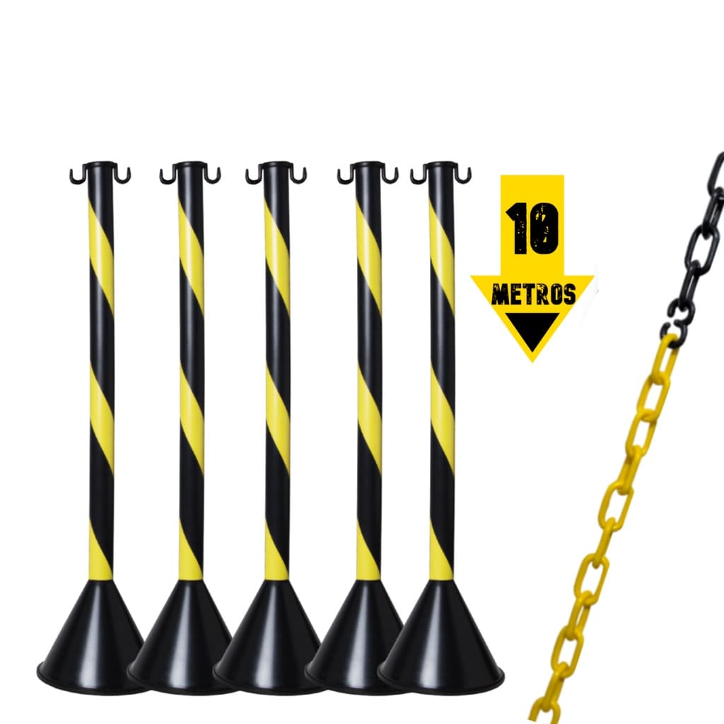5 Organizador Fila + 10 mt corrente zebrada elo peq