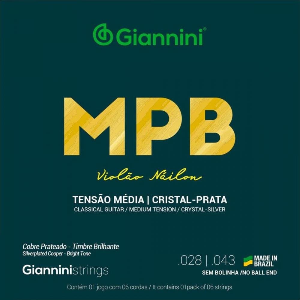 ENCORDOAMENTO VIOLÃO NYLON GIANNINI GENWS MÉDIO SÉRIE MPB