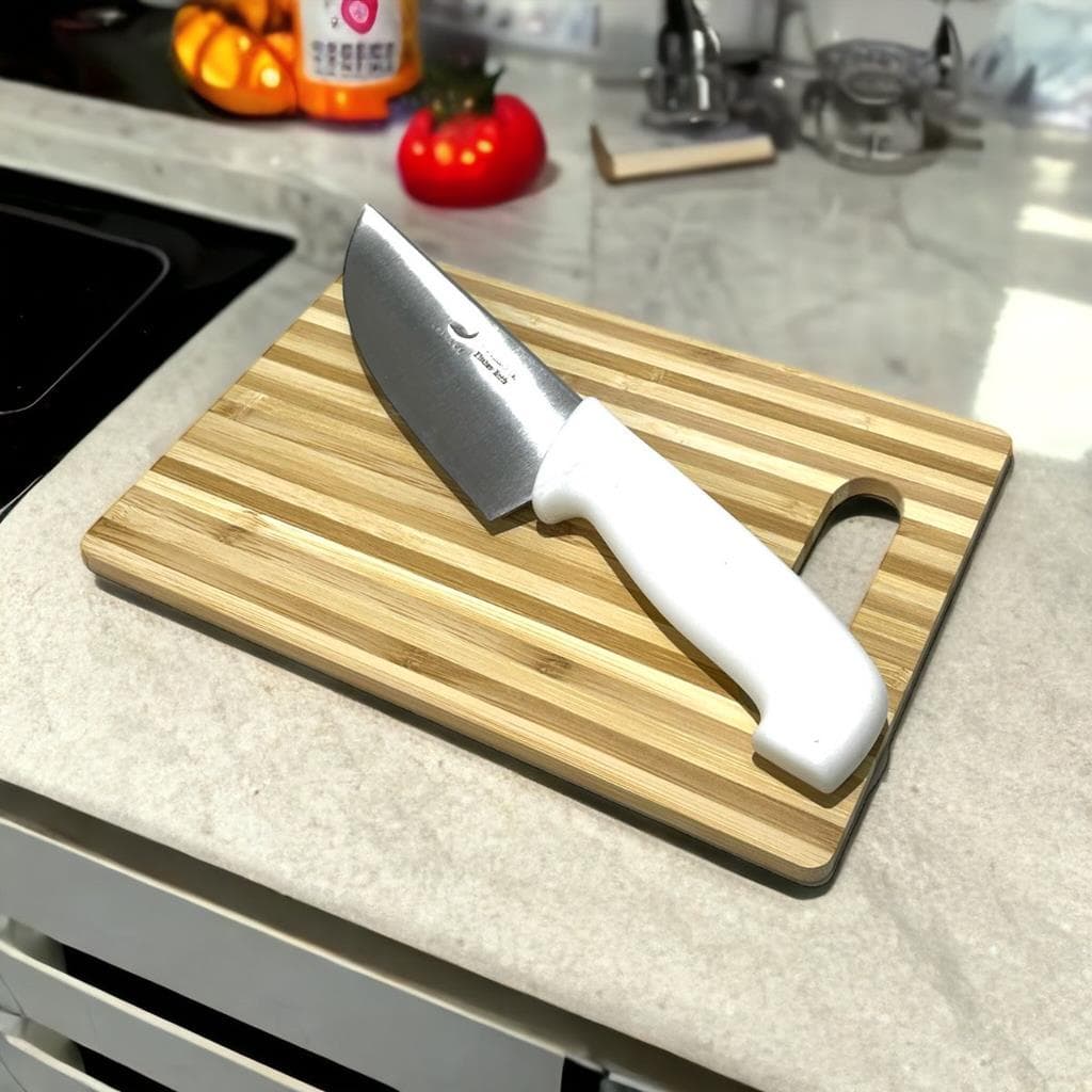 Tabua Bambu C/Alca Para Corte Cozinha Pequena 24x16cm