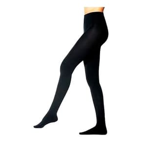 Meia Calça Feminina Forrada Com Pés Para Inverno Preta