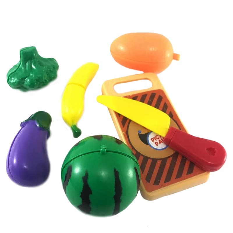 Brincando Com Frutas E Legumes Infantil 7 Peças De Plástico