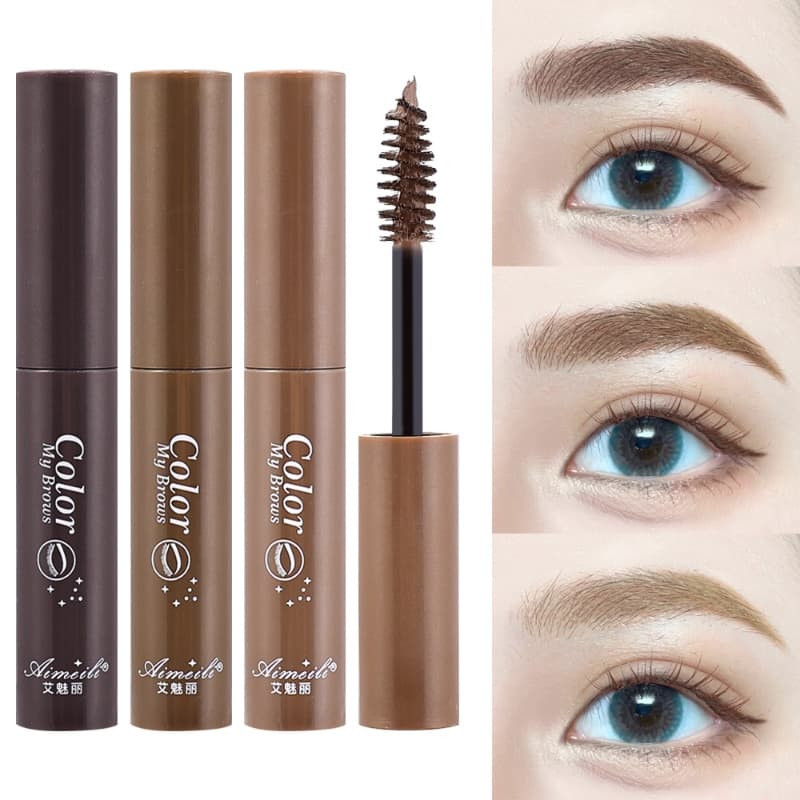 Aimeili 3 Cores Máscara Natural De Sobrancelhas À Prova D'água De Longa Duração Creme Maquiagem De Beleza Ferramentas Cósticas Com Pincel Gel De Sobrance
