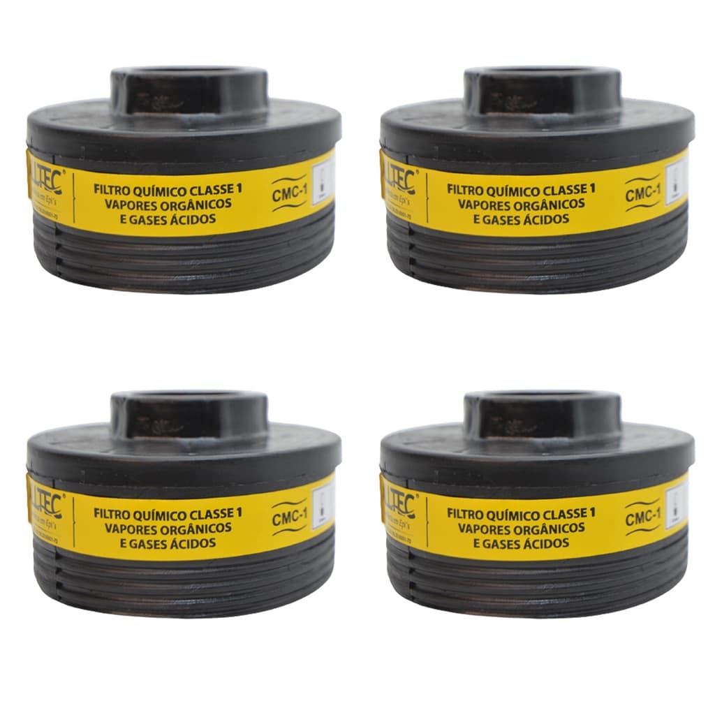 Kit C/ 4 Filtros Alltec Máscara Pintura Proteção Respiratória Epi