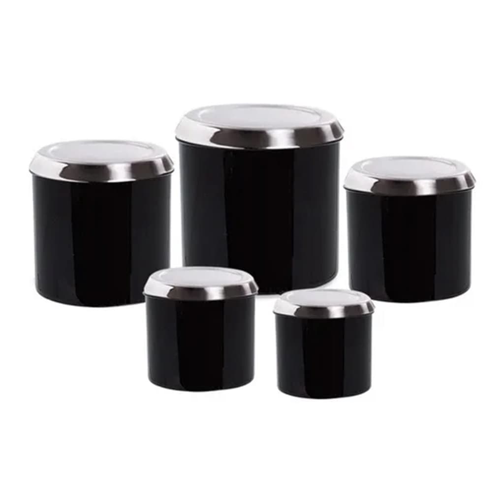 Kit 5 Latas Alumínio Colorido Porta Mantimentos Perfeito para Chá de Panela e Chá Bar