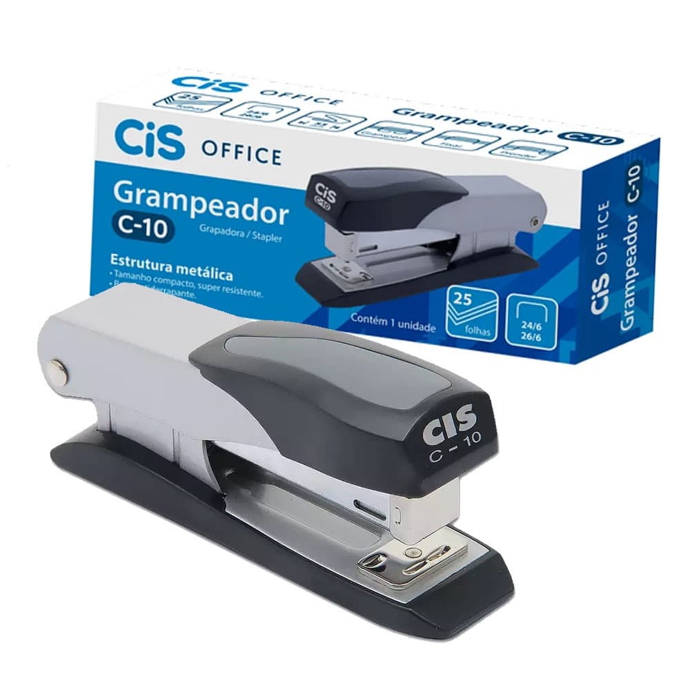 Grampeador C-10 Metallic Compact 25 Folhas Cis