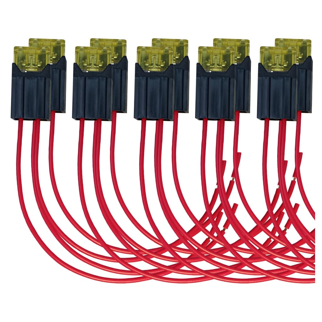 10 X Porta Fusível 2,5mm Com Fusível Lâmina 20A