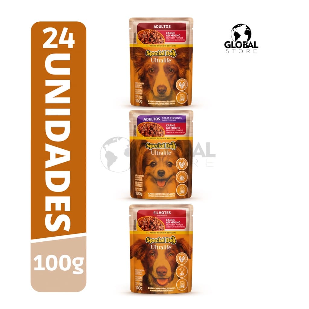 Sache Special Dog Ultralife alimento úmido para cachorro 24 unidades.