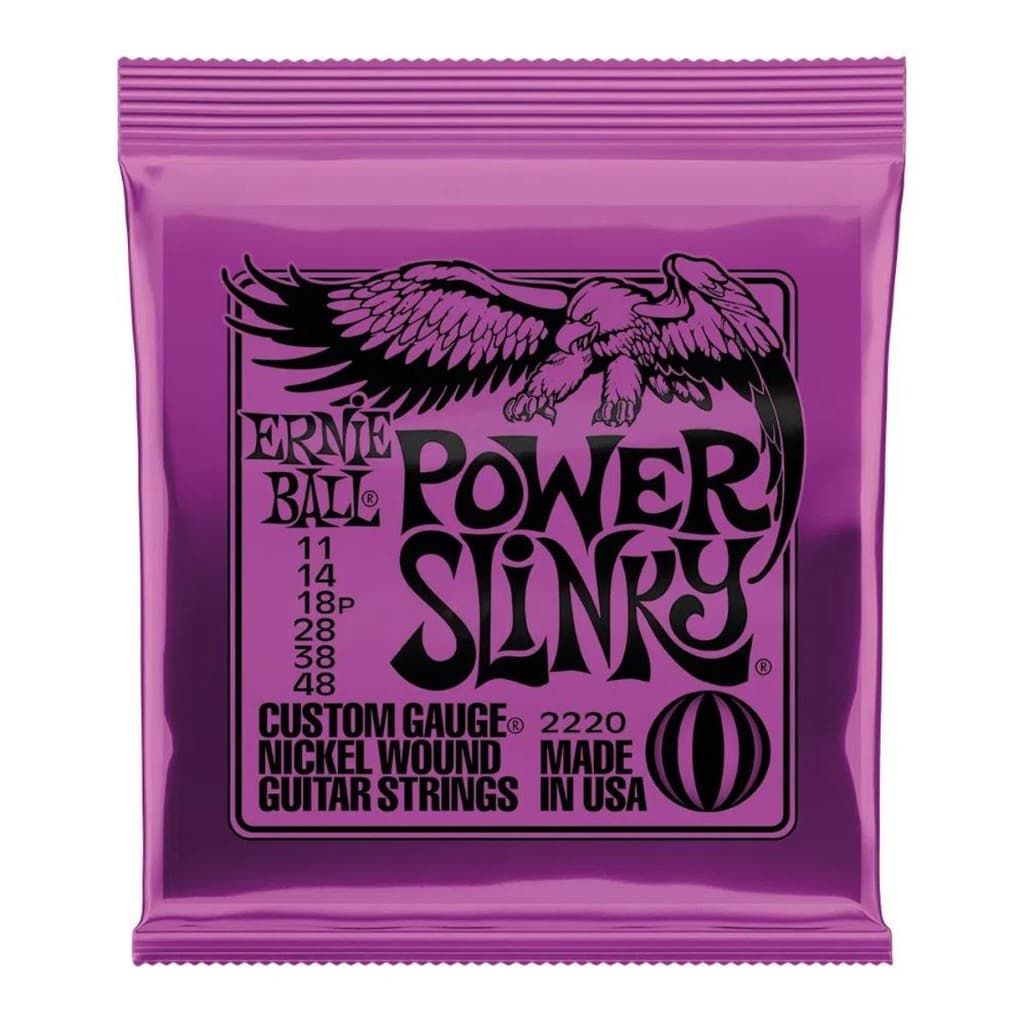 Kit 5 Encordoamento Guitarra 011 Ernie Ball Power Slinky Níquel